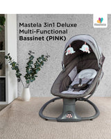 Mastela 3-in-1 Deluxe Multi-Functional Bassinet & Swing 3-36 Months Pink