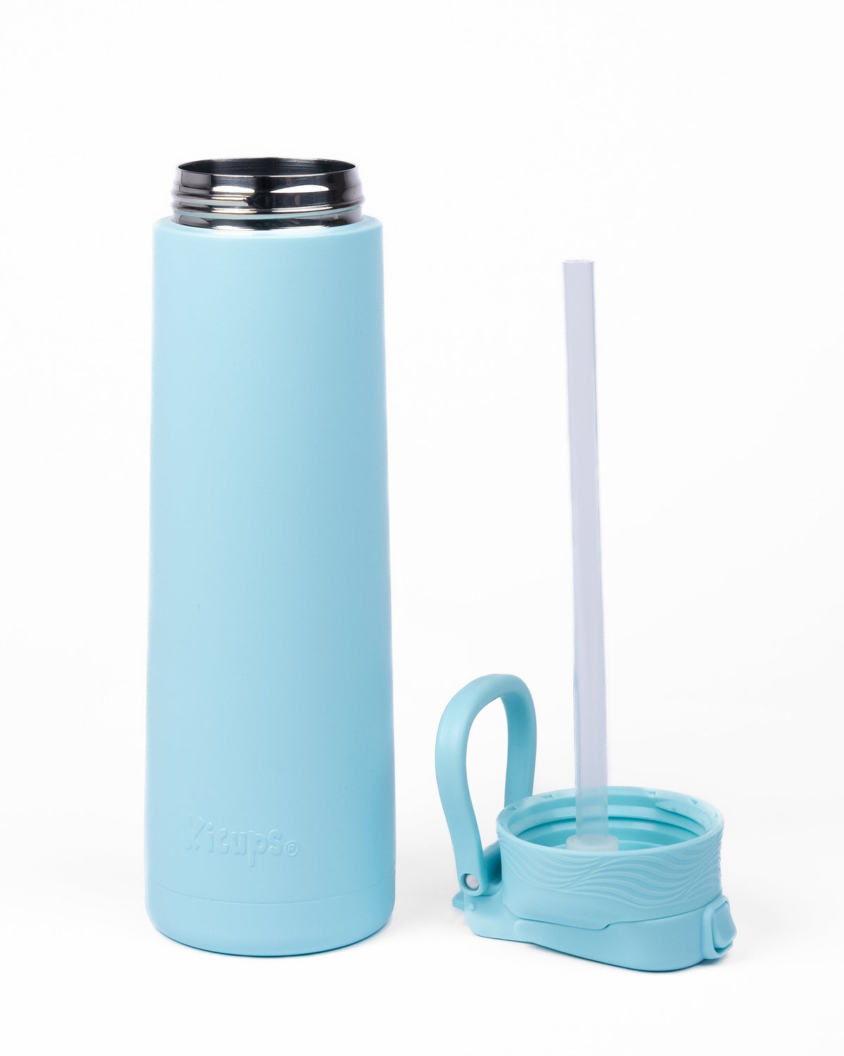 Kicups Flexi Flow Insulated Dual Lid Water Bottle 750ml 5Y+ – Light Blue