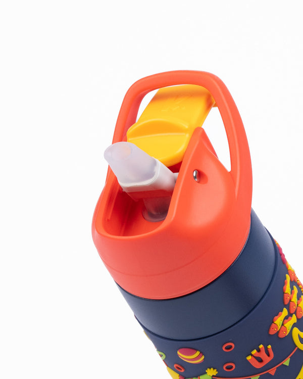 Kicups Grip Flow Kids Insulated Steel Bottle - Fin Fiesta
