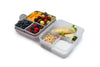 Melii Two - Tier Bento With Utensils Pink Purple Grey 6 Compartments