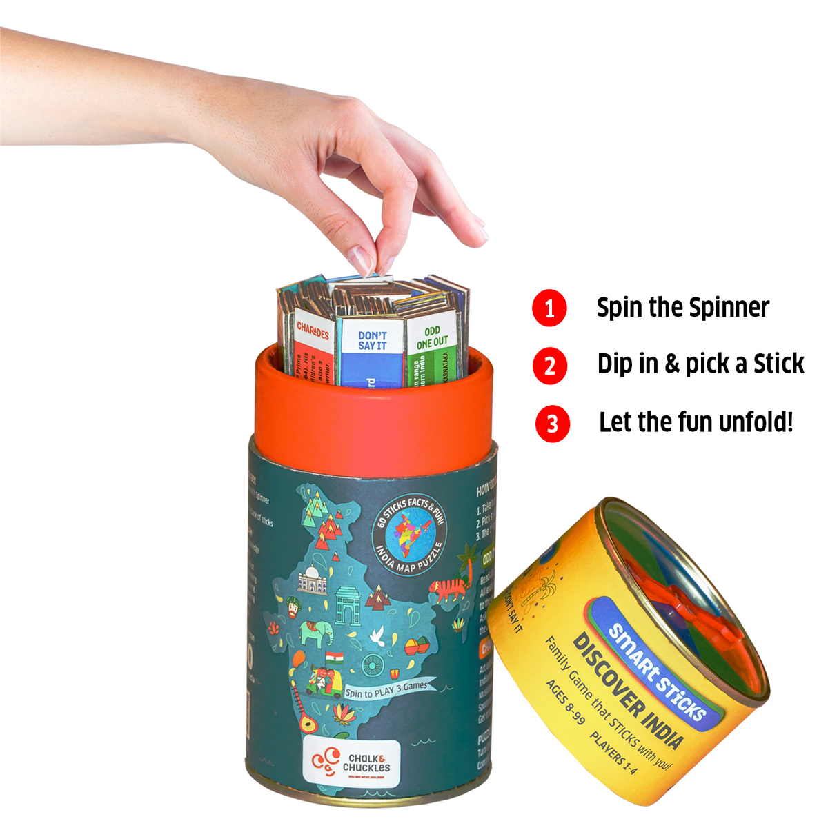 Chalk and Chuckles Smart Sticks Discover India 8 × 8 × 15 cm Multicolor