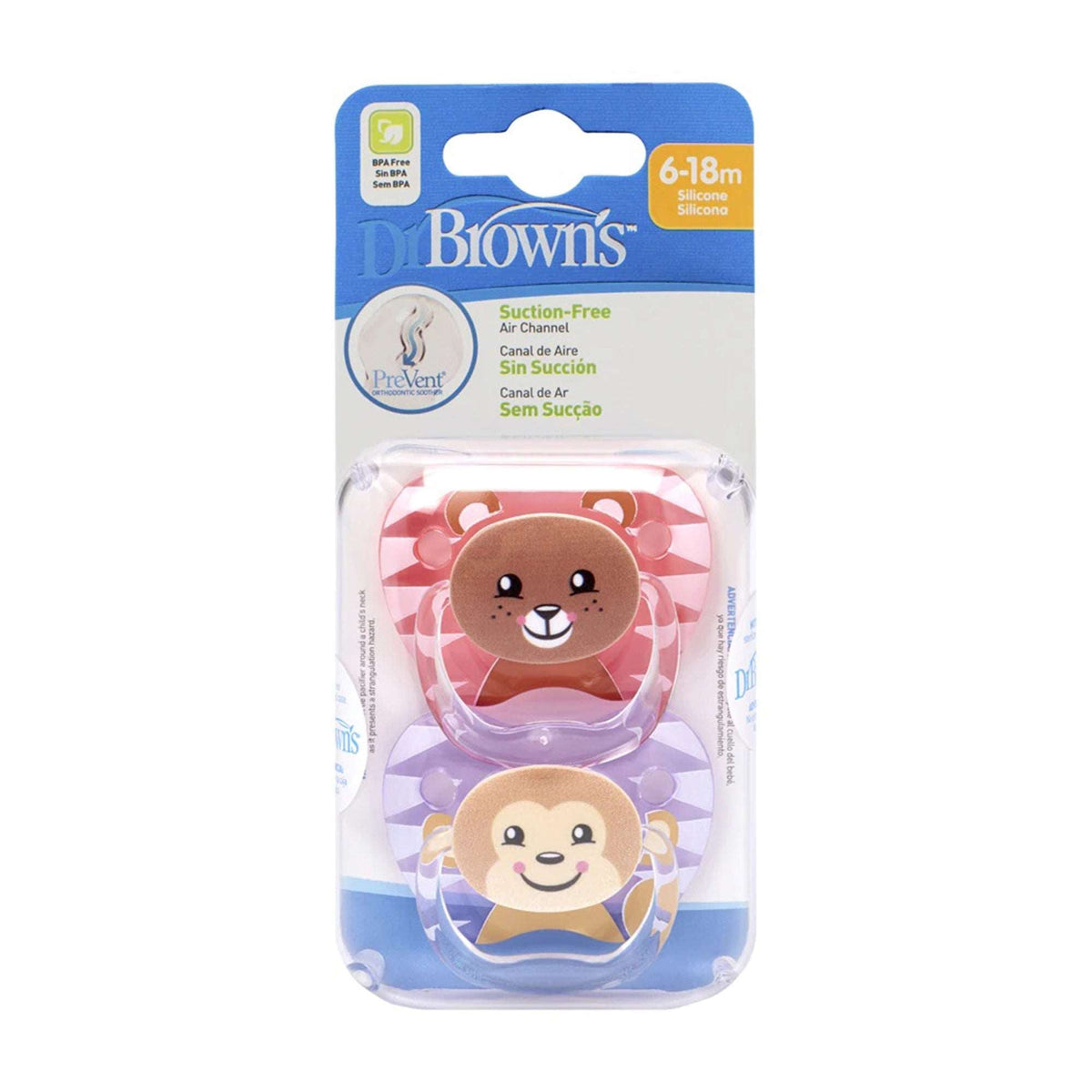 Dr Browns Green Prevent Printed Shield Soother (Stage 2) Pack of 2