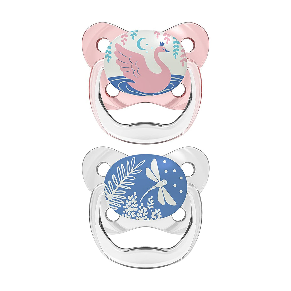 Dr. Brown’s PreVent Glow-in-the-Dark Butterfly Shield Soother Stage 1 Pack of 2 Pink