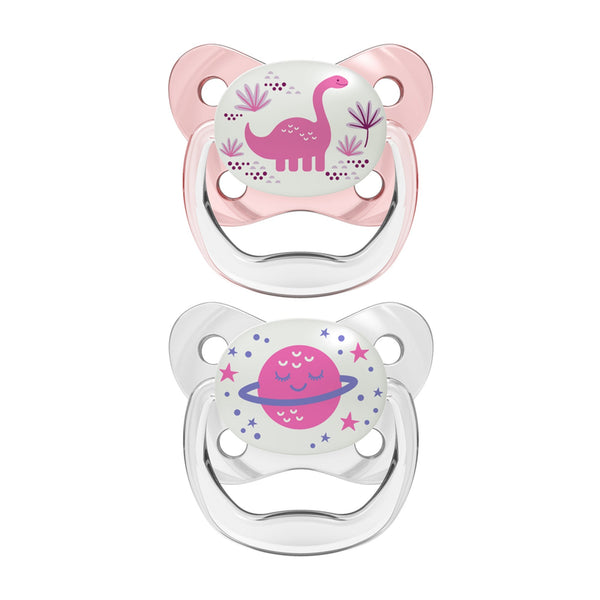 Dr Browns Pink Prevent Glow in the Dark Butterfly Shield Soother Stage 2