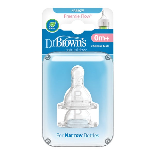 Dr. Brown's Natural Flow Preemie Narrow-Neck Silicone Pack of 2 (0m+)