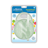 Dr. Brown's Travel Fresh Bowl & Soft-Tip Spoon Set with Travel Lid Light Green