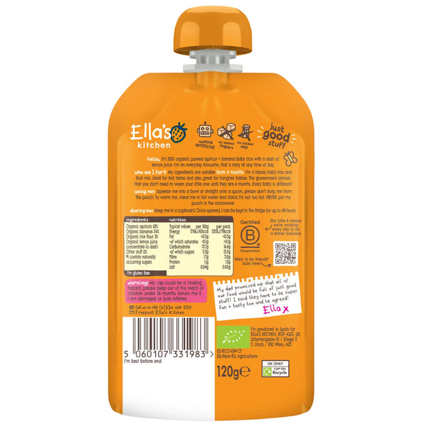 Ella's Kitchen Apricot And Banana Baby Rice