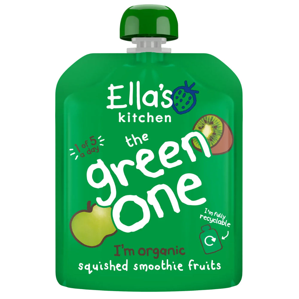 Ella’s Kitchen Organic The Green One Fruit Smoothie Pouch – 6+ Months, 90g