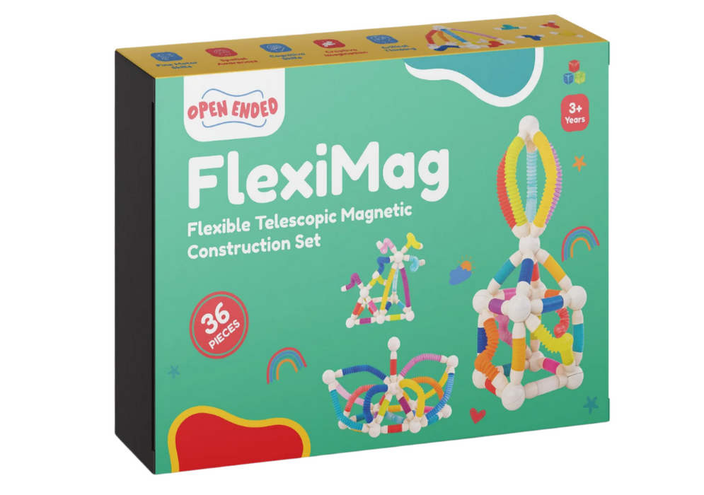 FlexiMag - Flexible Telescopic Magnetic Construction Set (36 Pcs) 3 Years+