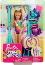 Barbie Team Stacie Gymnastics Doll & Playset with Spinning Bar – GBK59