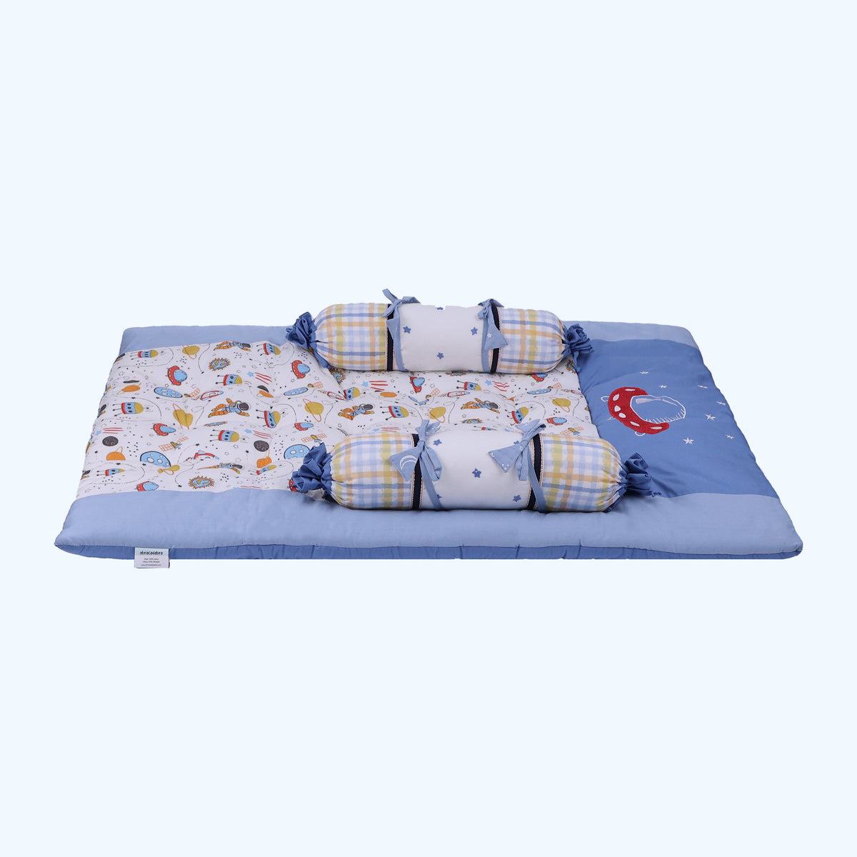 Abracadabra Rocketman Baby Gadda Set with 2 Bolsters – Blue