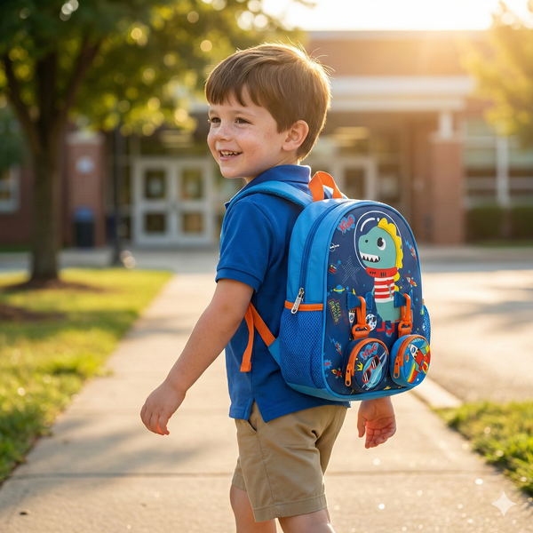 Vest School Bag For Kids 10" - Dino