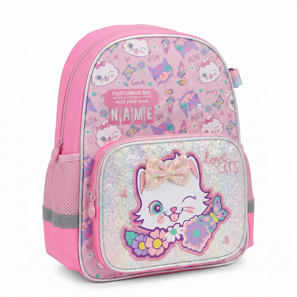 Vest School Bag For Kids 14" - Meow