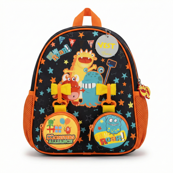 Vest School Bag For Kids 10" - Monster