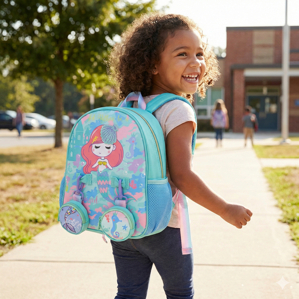 Vest School Bag For Kids 10" - Mermaid