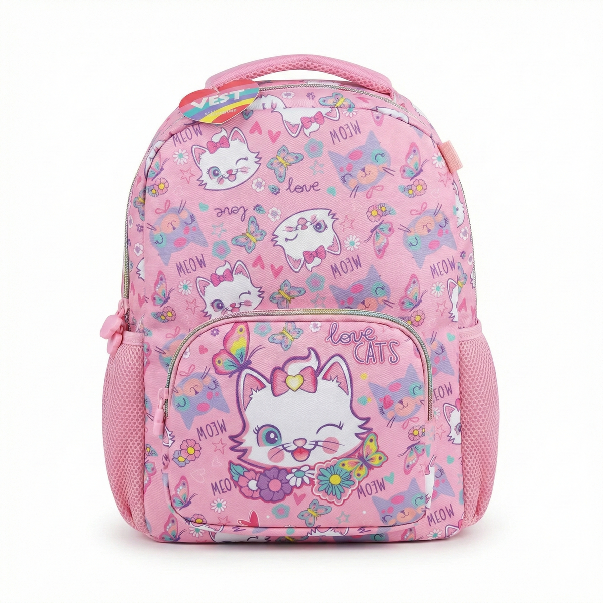 Vest School Bag For Kids 13" - Meow