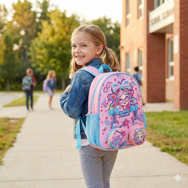 Vest School Bag For Kids 10" - Smile