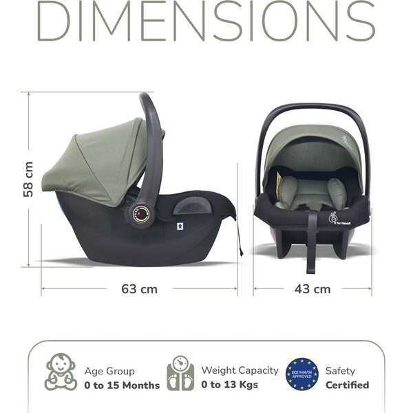 R For Rabbit Picaboo NXG Carry Cot - Green Black