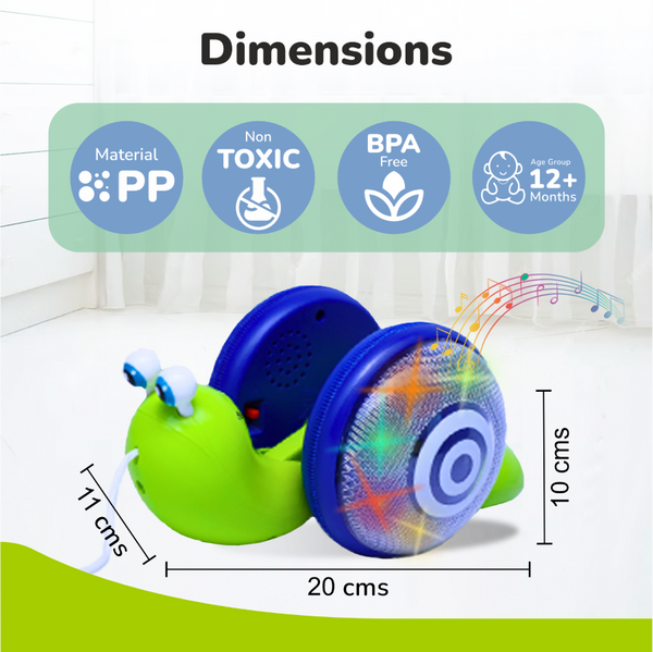 R For Rabbit Orapple Snail Tune BPA-Free Musical Pull Toy 12M+