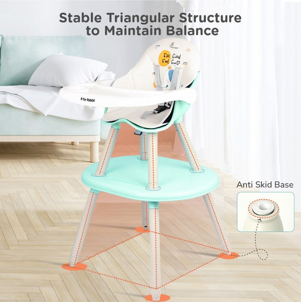 R For Rabbit Cherry Berry Tusky High Chair - Green Cream