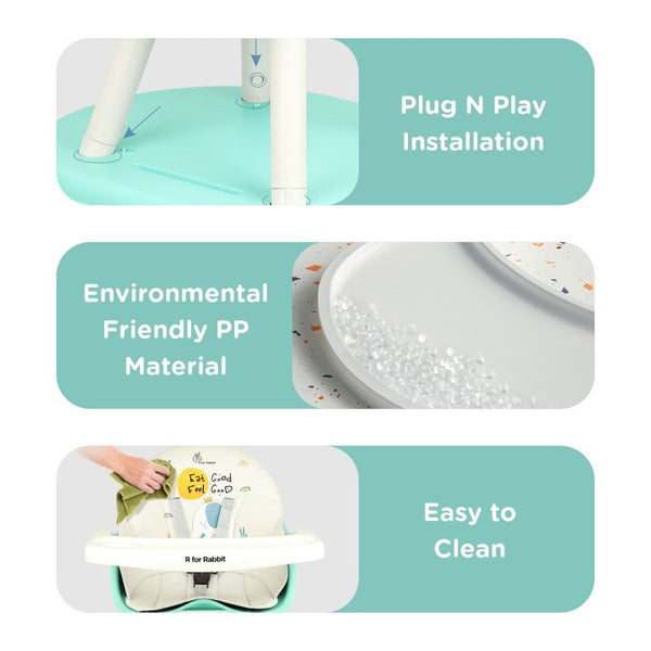 R For Rabbit Cherry Berry Tusky High Chair - Green Cream