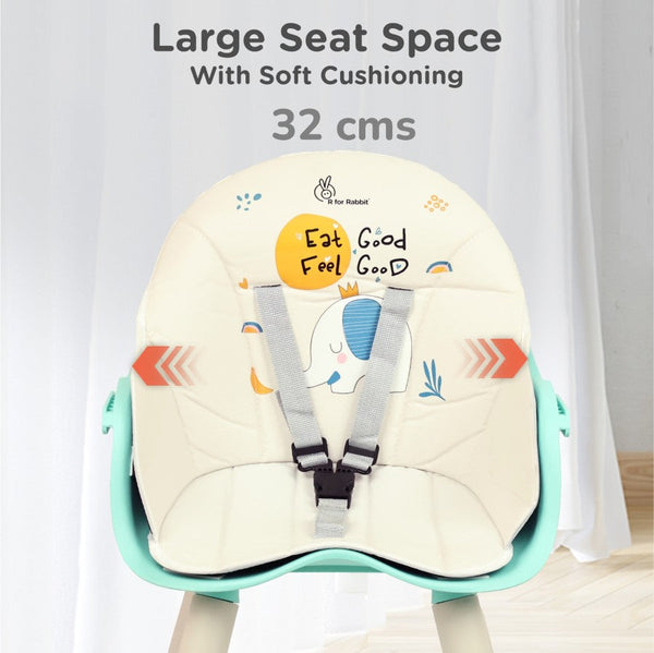 R For Rabbit Cherry Berry Tusky High Chair - Green Cream