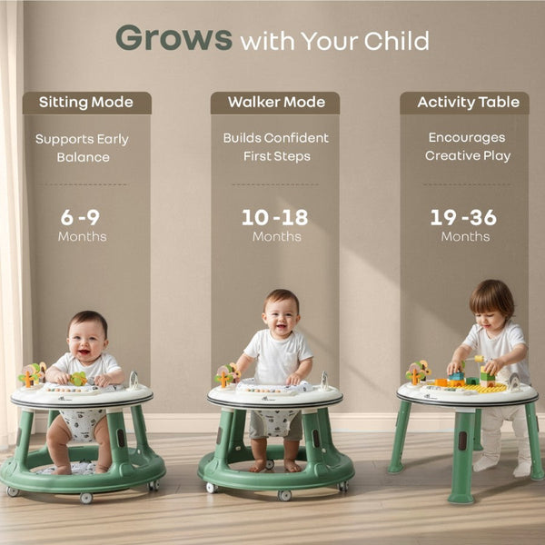 R For Rabbit Little Feet Hopper Baby Walker - Green White