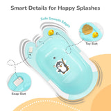 R for Rabbit Bubble Double Snowy Bath Tub with Ergonomic Sling - Green White