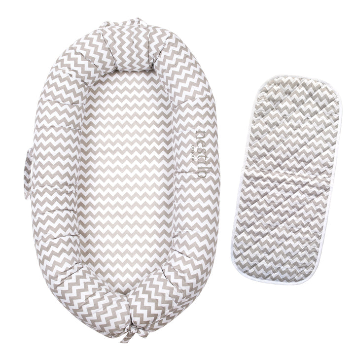 Masilo Organic Nestilo Baby Nest Baby 0–8M – Chevron Grey