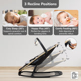 R For Rabbit Rock N Nap Bliss Sleeper & Rocker - Grey Black