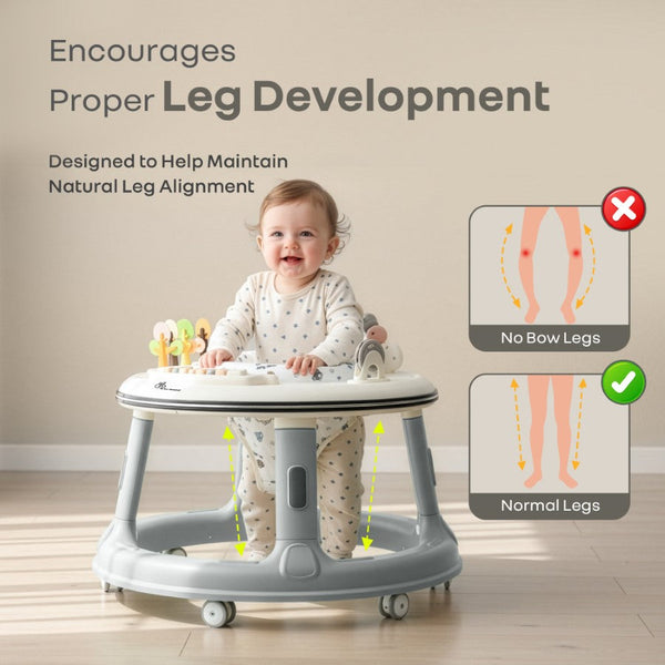 R For Rabbit Little Feet Hopper Baby Walker - Grey White