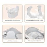 R For Rabbit Hilltop Step Stool and Potty Seat 2 in 1 Grey White