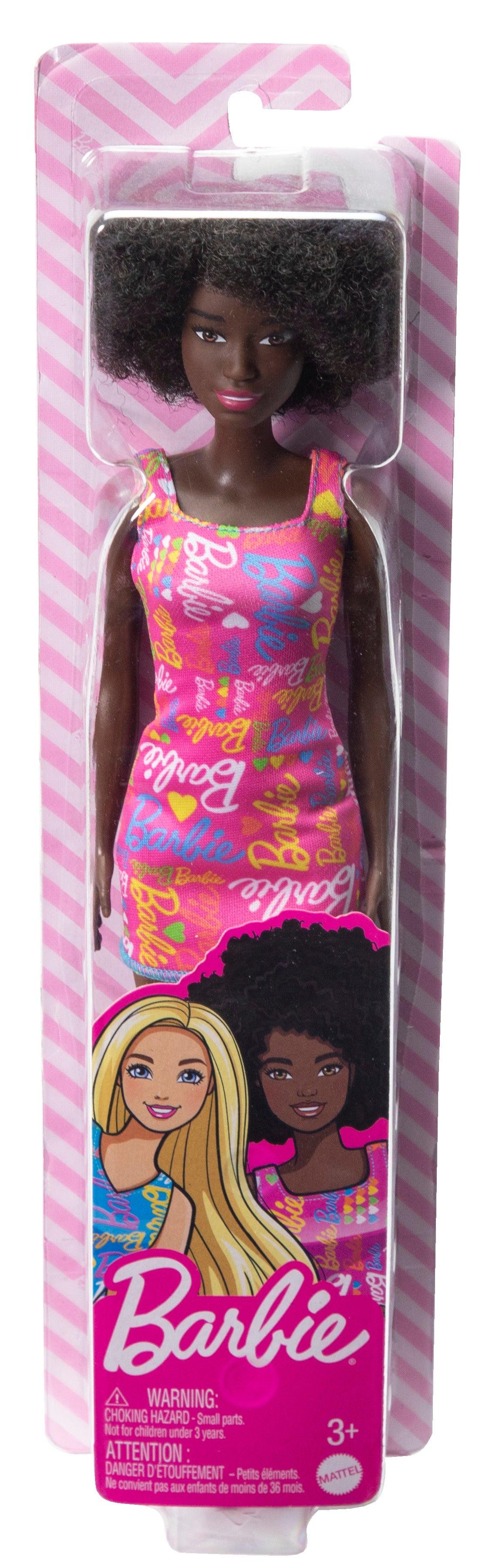 Barbie Fashion Doll in Pink Logo Print Dress – HGM58