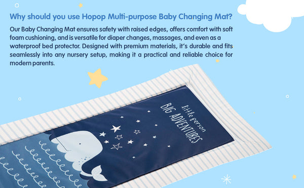 Hopop ® Soft Cushioned Baby Changing Mat – Waterproof & Wipeable