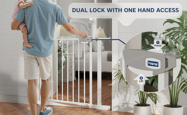 Hopop Baby Safety Gate for Kids with Two-Way Auto-Close- 75x85 Cm