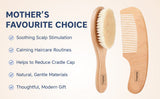 Hopop Natural Bristle Baby Wooden Brush & Comb Set 0M+