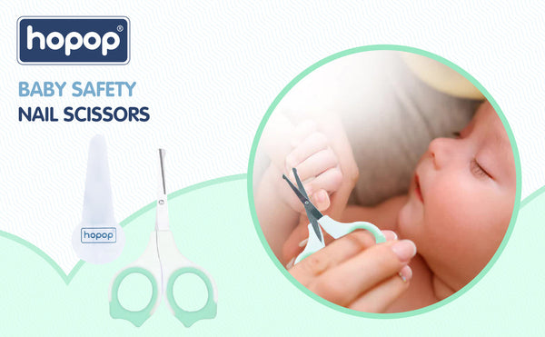 Hopop Baby Safety Nail Scissors with Rounded Head - Blue