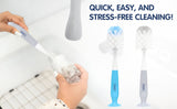 Hopop 2-IN-1 Bottle & Nipple Cleaning Brush with Grooved Handle - GREY