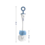 Hopop 2-in-1 Bottle & Nipple Cleaning Brush Grooved Handle with Hanging Storage One Size – Grey