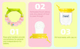 Hopop Baby Food & Fruit Nibbler with Rattle Handle Green & Pink