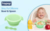 Hopop Silicone Bowl & Spoon with Suction Base Green 6M+