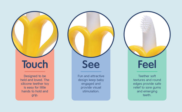 Hopop Easy Grip Banana-Shaped Silicone Baby Teether