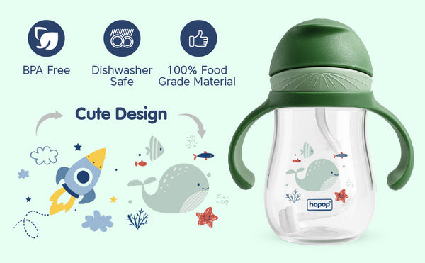 Hopop Soft Silicone Straw Sipper Cup 240ML