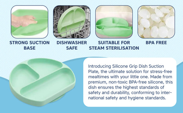 Hopop Silicone Suction Plate - Grey