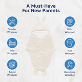 Hopop Soft Fleece Hooded Baby Wrapper Blanket - 0–6 Months - Beige