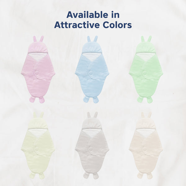 Hopop Baby Soft Fleece Hooded Wrapper Blanket - BLUE