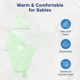 Hopop Baby Soft Fleece Hooded Wrapper Blanket - GREEN