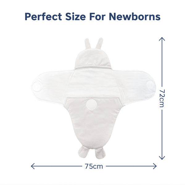 Hopop Baby Soft Fleece Hooded Wrapper Blanket - CREAM