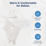 Hopop Baby Soft Fleece Hooded Wrapper Blanket - CREAM