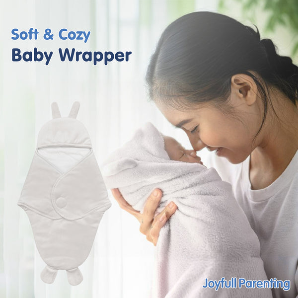 Hopop Baby Soft Fleece Hooded Wrapper Blanket - CREAM